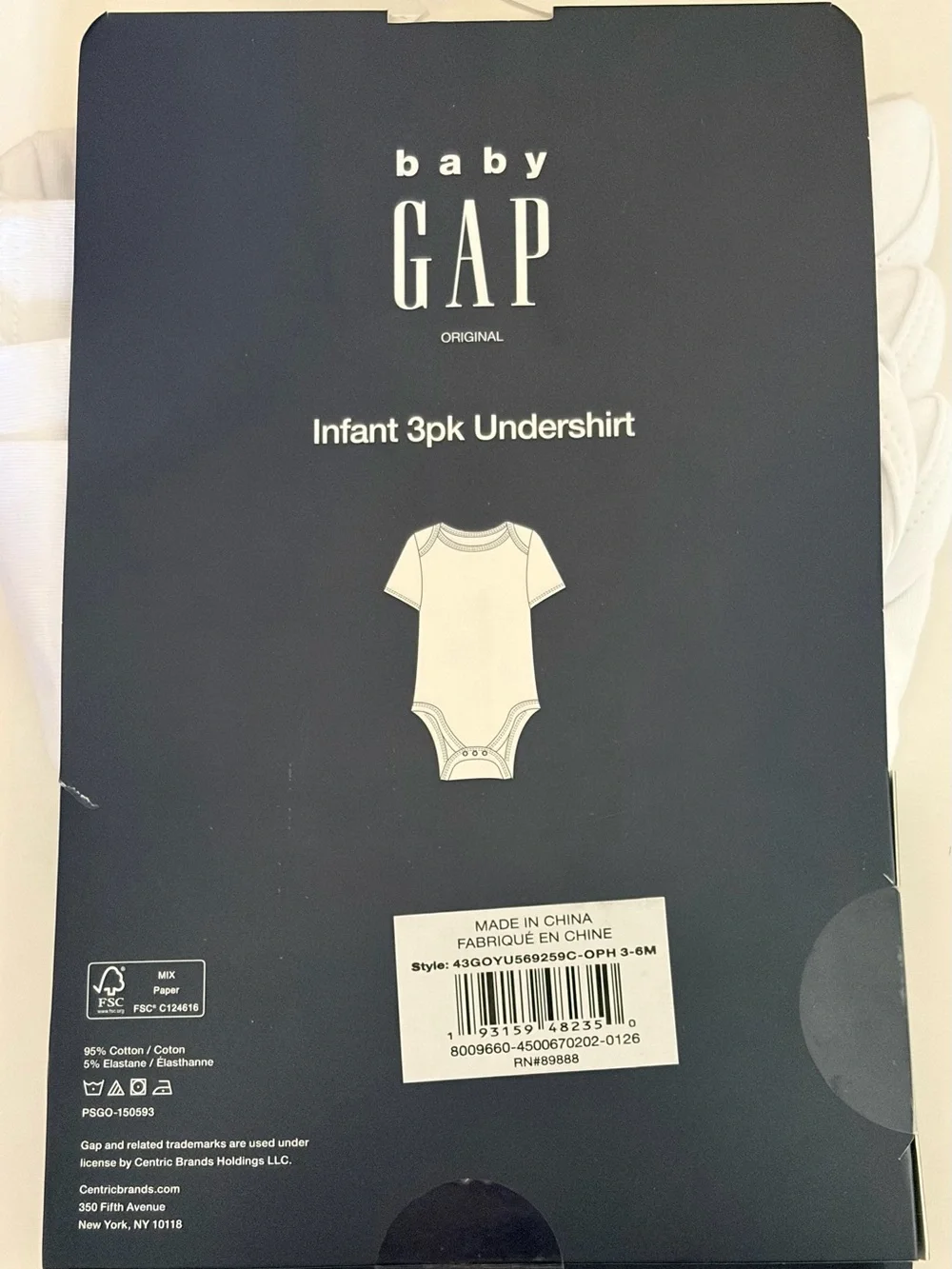 GAP White Infant 3-Pack Short Sleeve Undershirts
